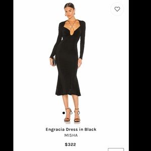Revolve Black Long Sleeve Dress - Worn Once